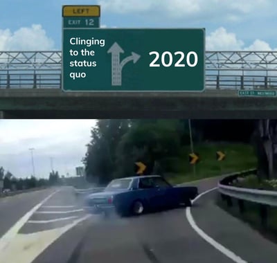 2020 post car swerving meme