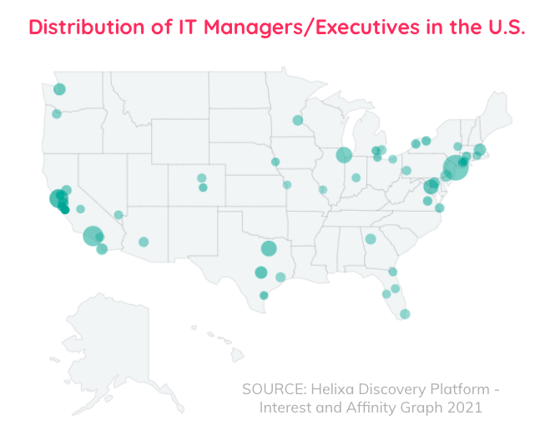 Map of IT Professionals for B2B Blog